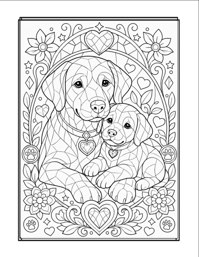 Esempio di pagina creativa con cucciolo