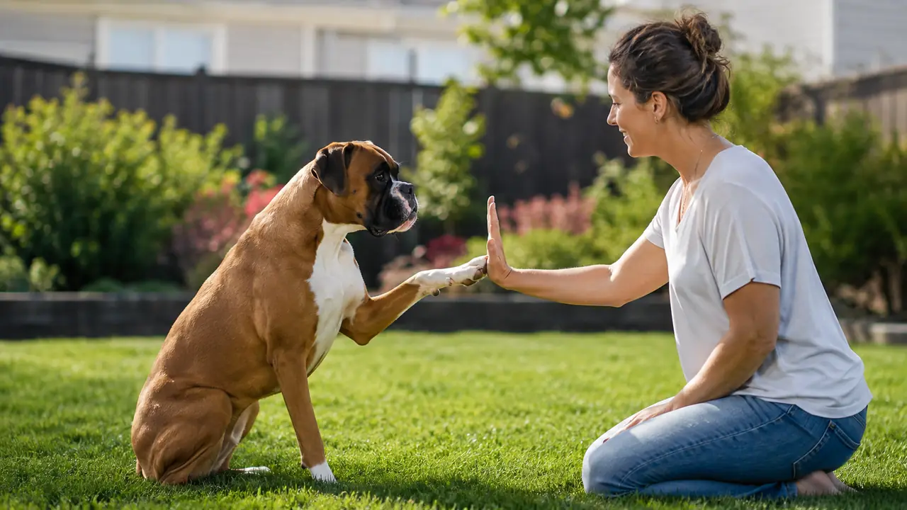 Boxer in un contesto familiare tranquillo
