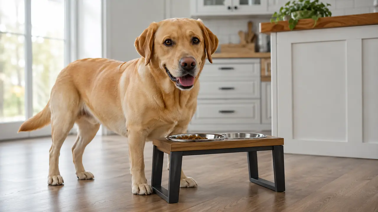 Labrador Retriever durante un momento sereno con la famiglia